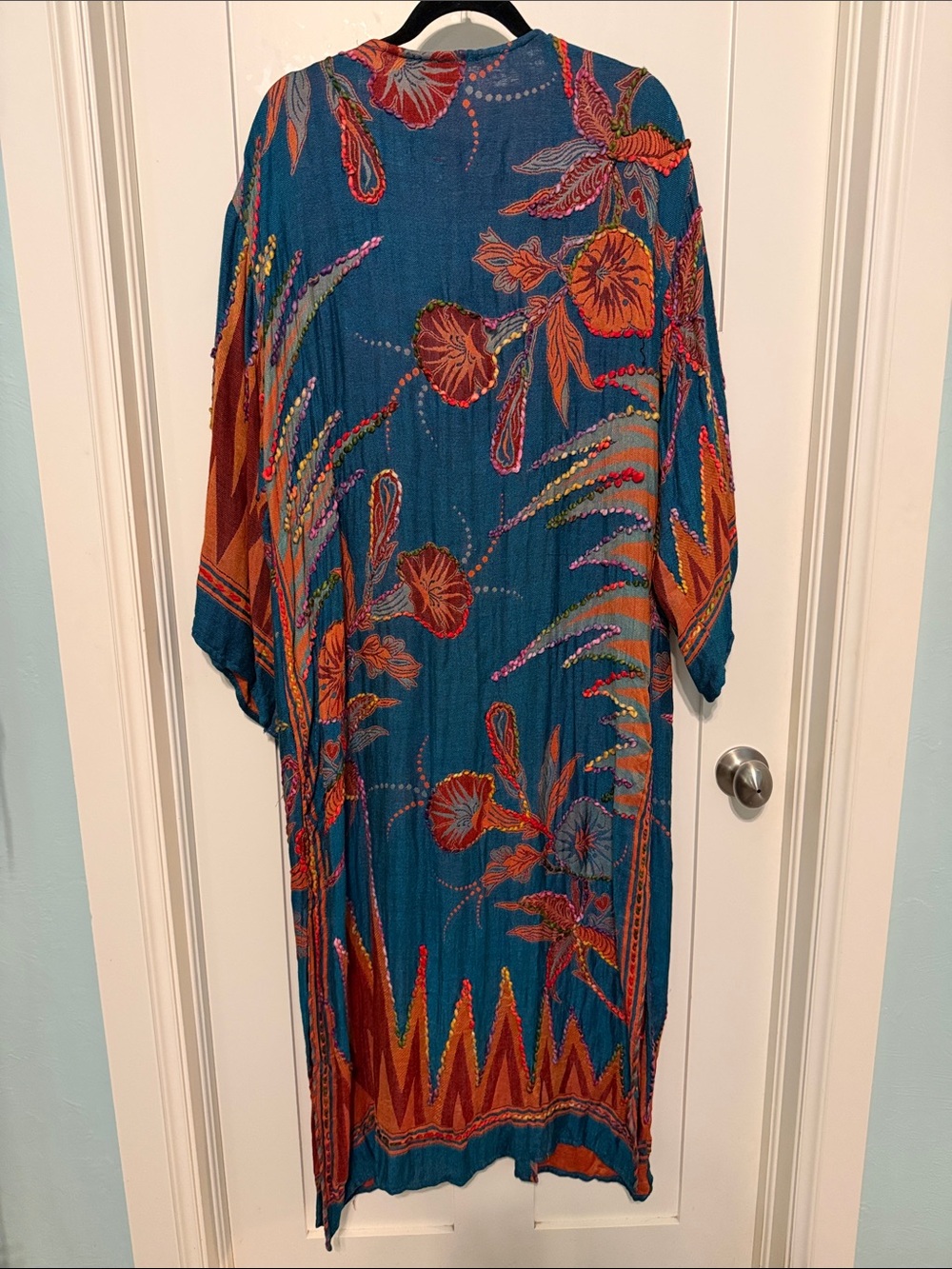 Raj Brand Boho Floral Teal & Orange Kimono